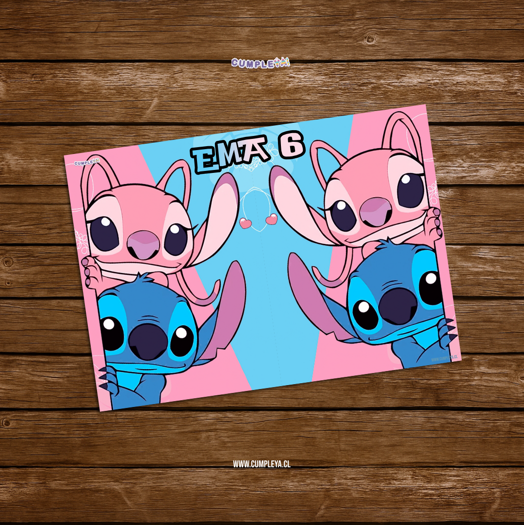 INDIVIDUALES DE PAPEL PACK 12U STITCH Y ANGELA