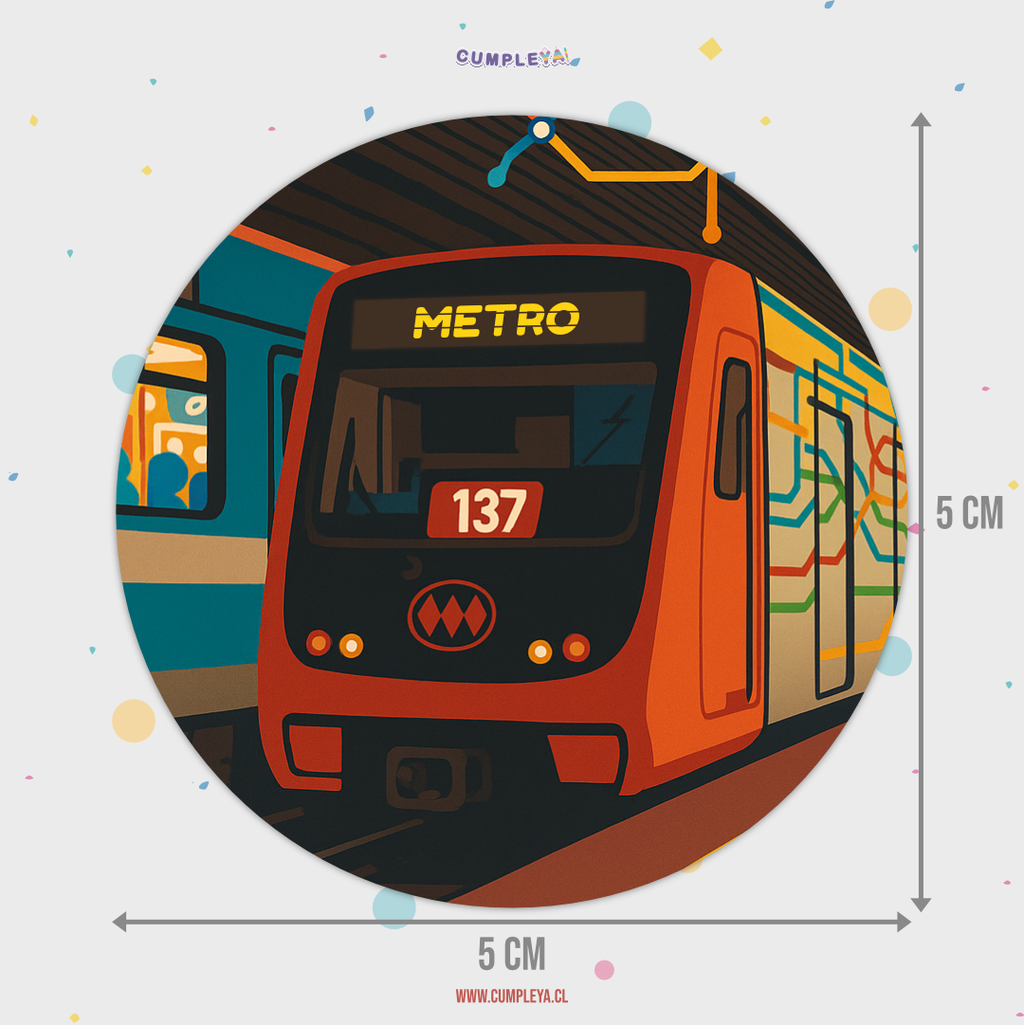 STICKER METRO CIRCULARES 5X5CM 30U TEMÁTICO