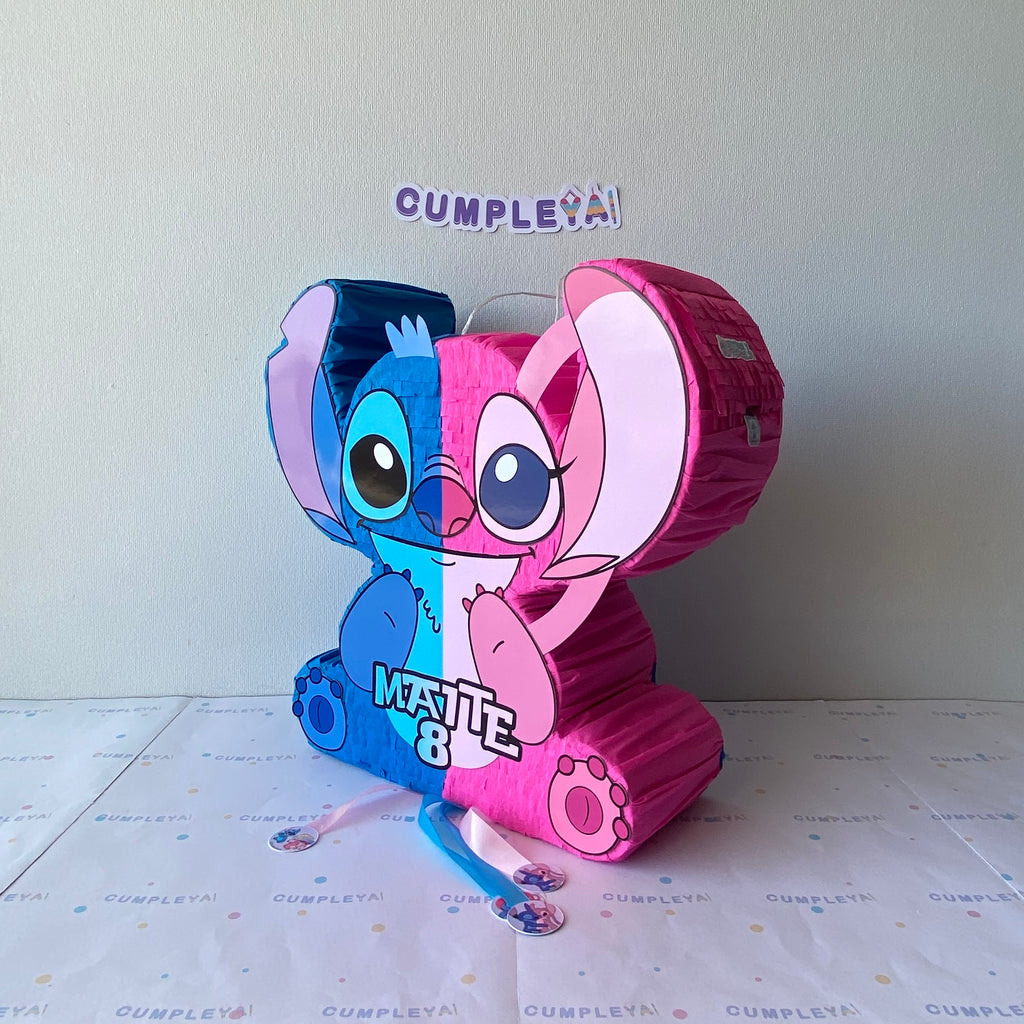 PIÑATA STITCH Y ÁNGELA MANOS ARRIBA 40CM PREMIUM