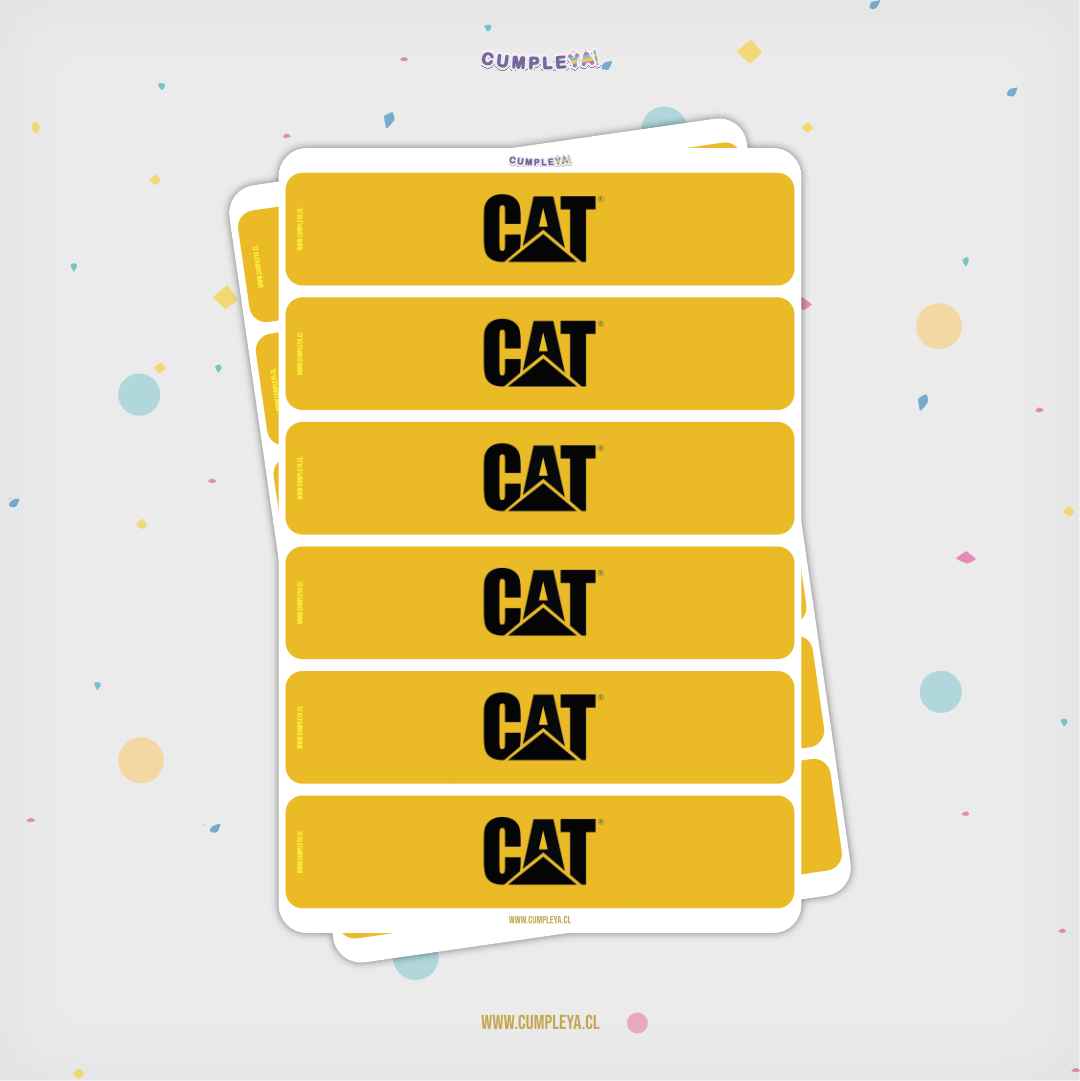 STICKER CAT PARA BOTELLA 250ML 18X3, 5CM SET 12U