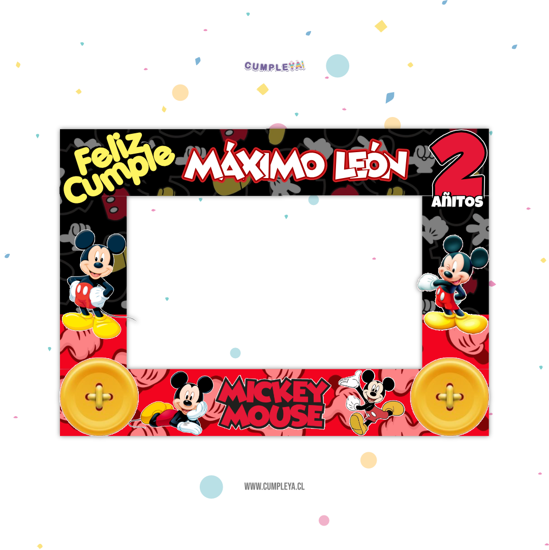 CUADRO SELFIE MICKEY FONDO ROJO 77X55CM TEMÁTICO