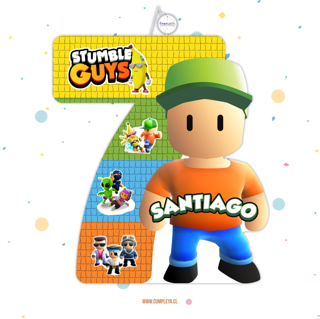 PIÑATA NUMERO 7 STUMBLE GUYS 40CM PREMIUM