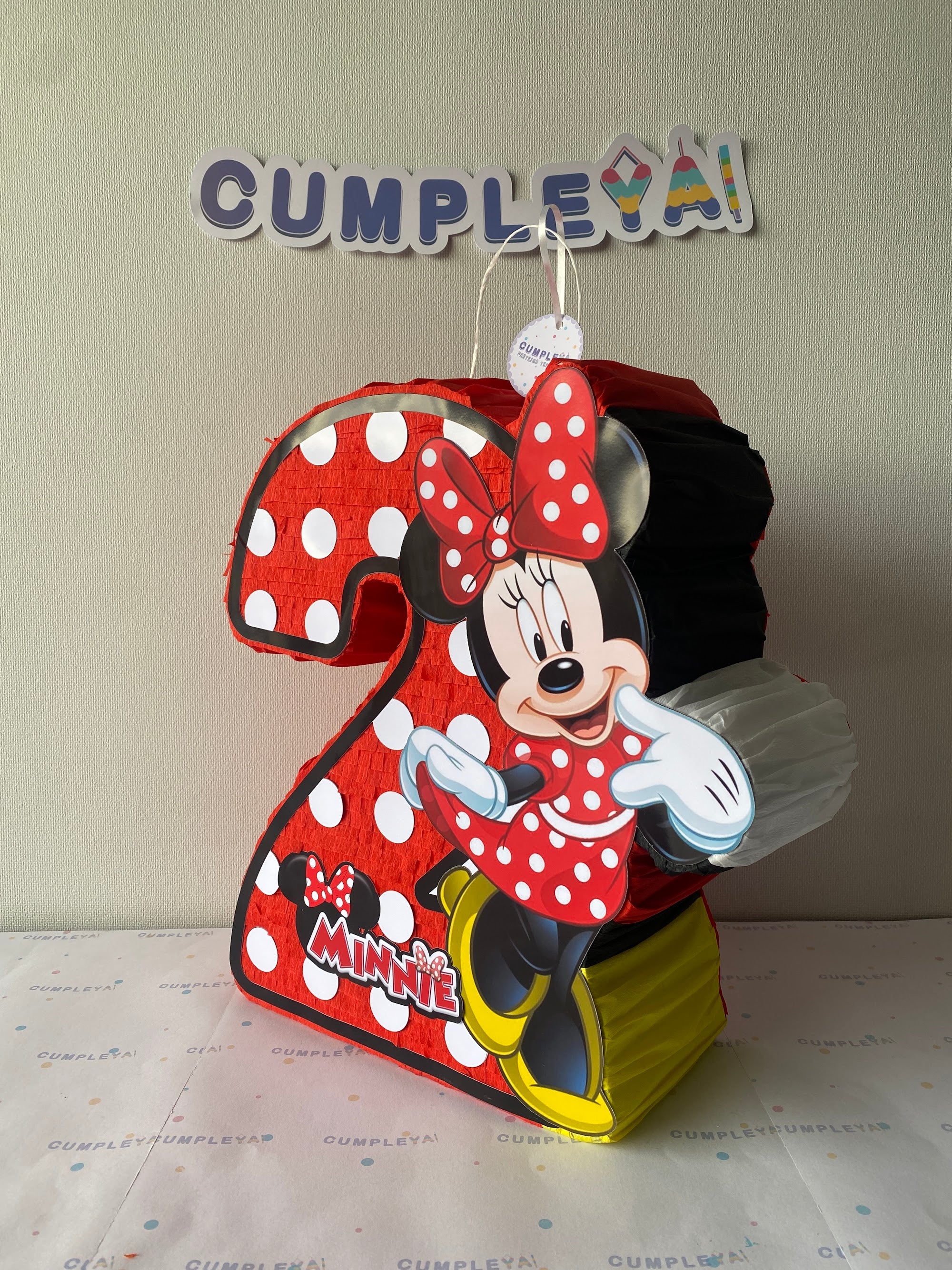 PIÑATA MINNIE ROJA NÚMERO 2 40CM PREMIUM
