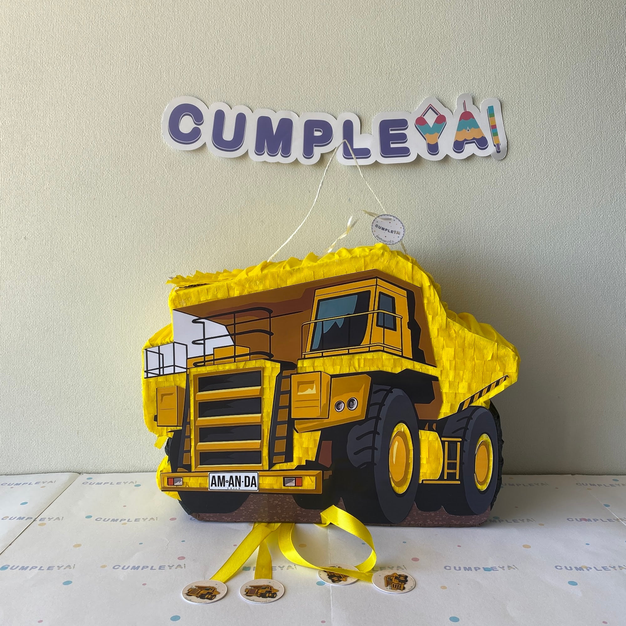 PIÑATA CAMIÓN MINERO 40CM PREMIUM