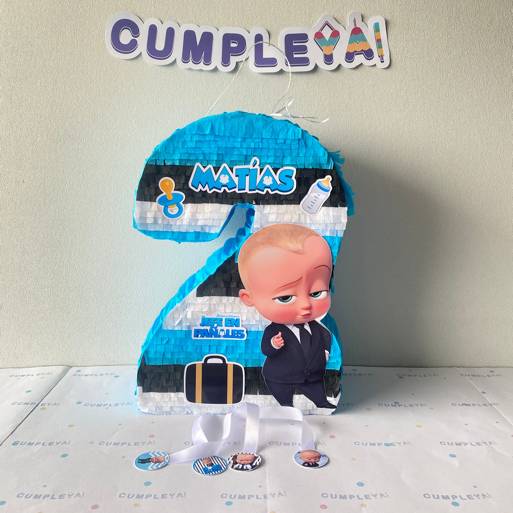 PIÑATA NUMERO 2 JEFE EN PAÑALES 40CM PREMIUM