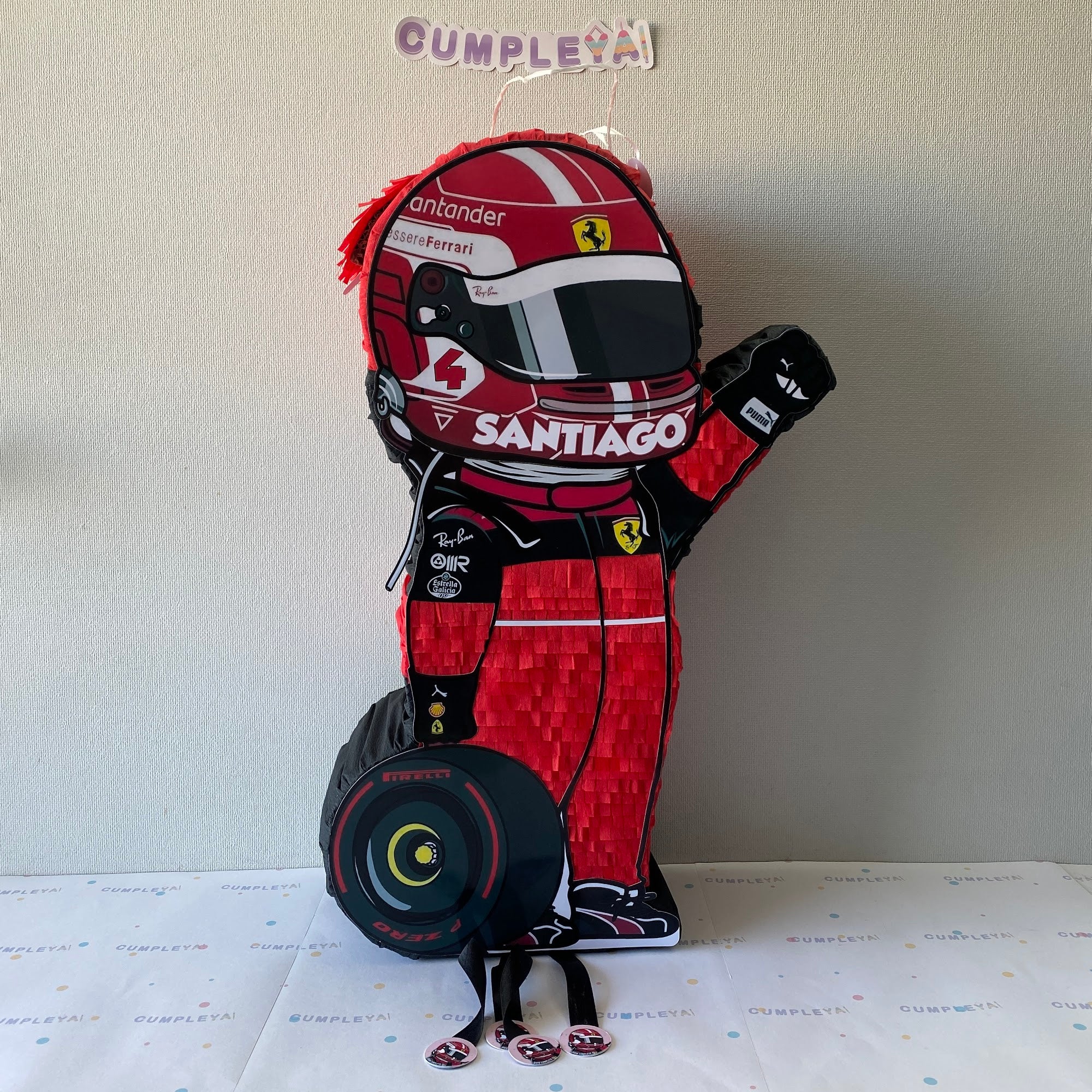 PIÑATA PILOTO DE CARRERA 60CM PREMIUM