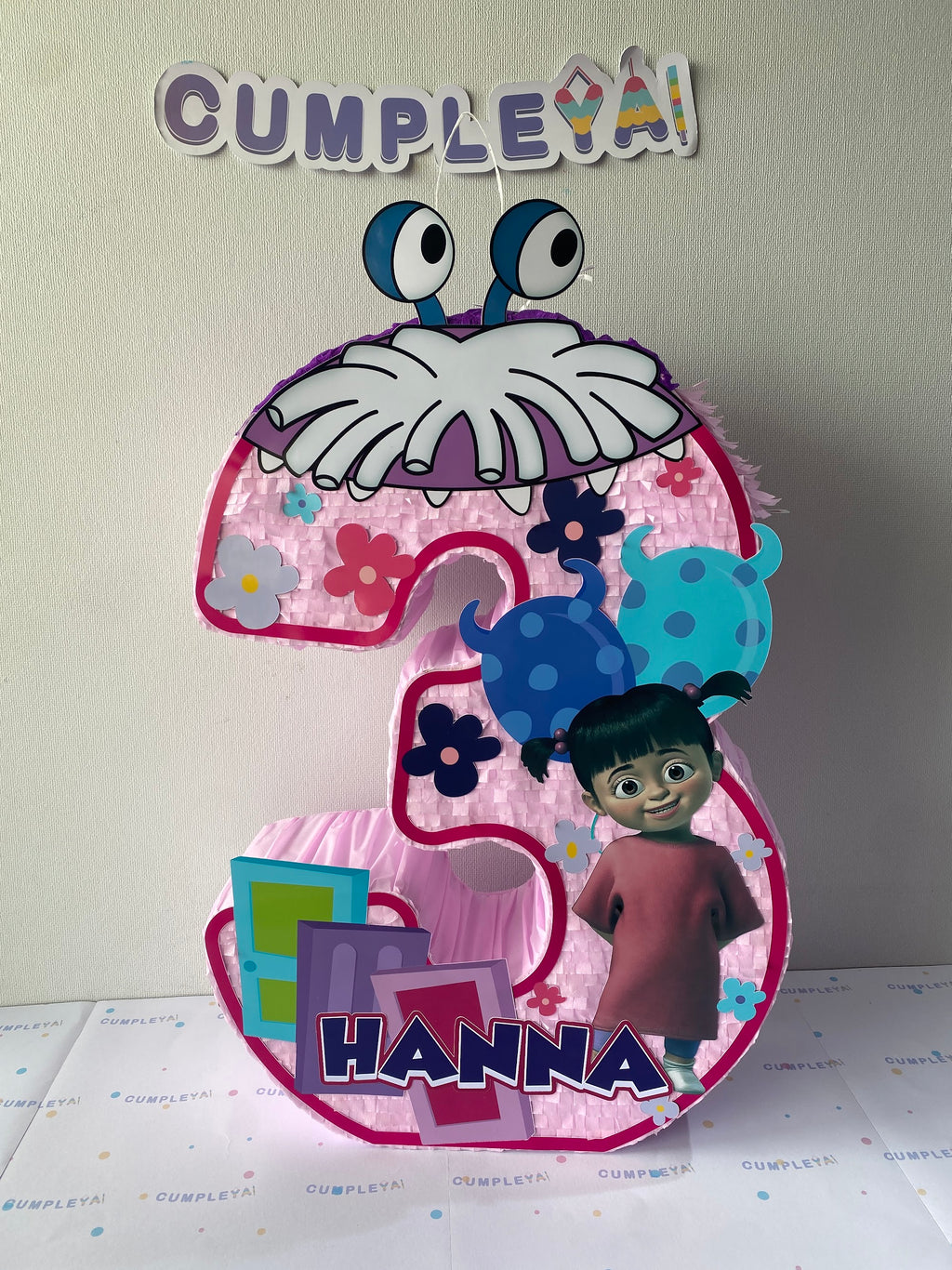 PIÑATA NUMERO 3 MONSTER INC 60CM PREMIUM