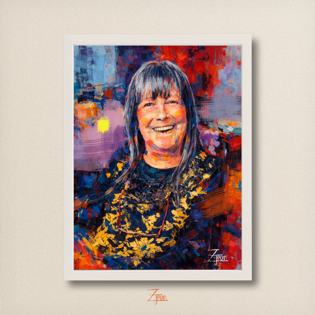 RETRATO REALISMO ABSTRACTO IMPRESO 30X40 CM CON MARCO
