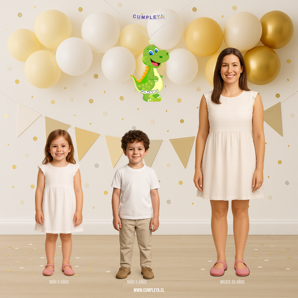 PIÑATA DINOSAURIO VERDE BEBE 40CM PREMIUM
