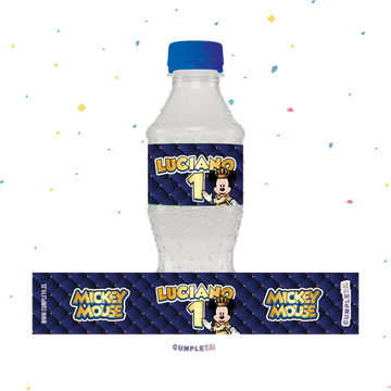 STICKER PARA BOTELLA 12 U MICKEY AZUL