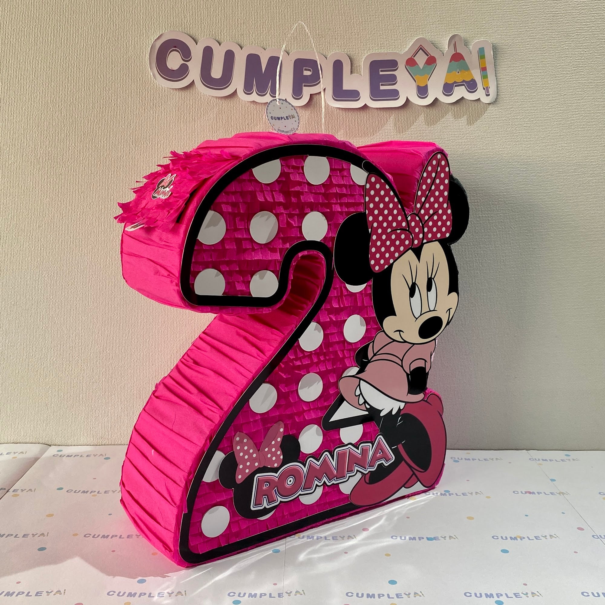 PIÑATA NUMERO 2 CON MINNIE DISNEY 40CM PREMIUM