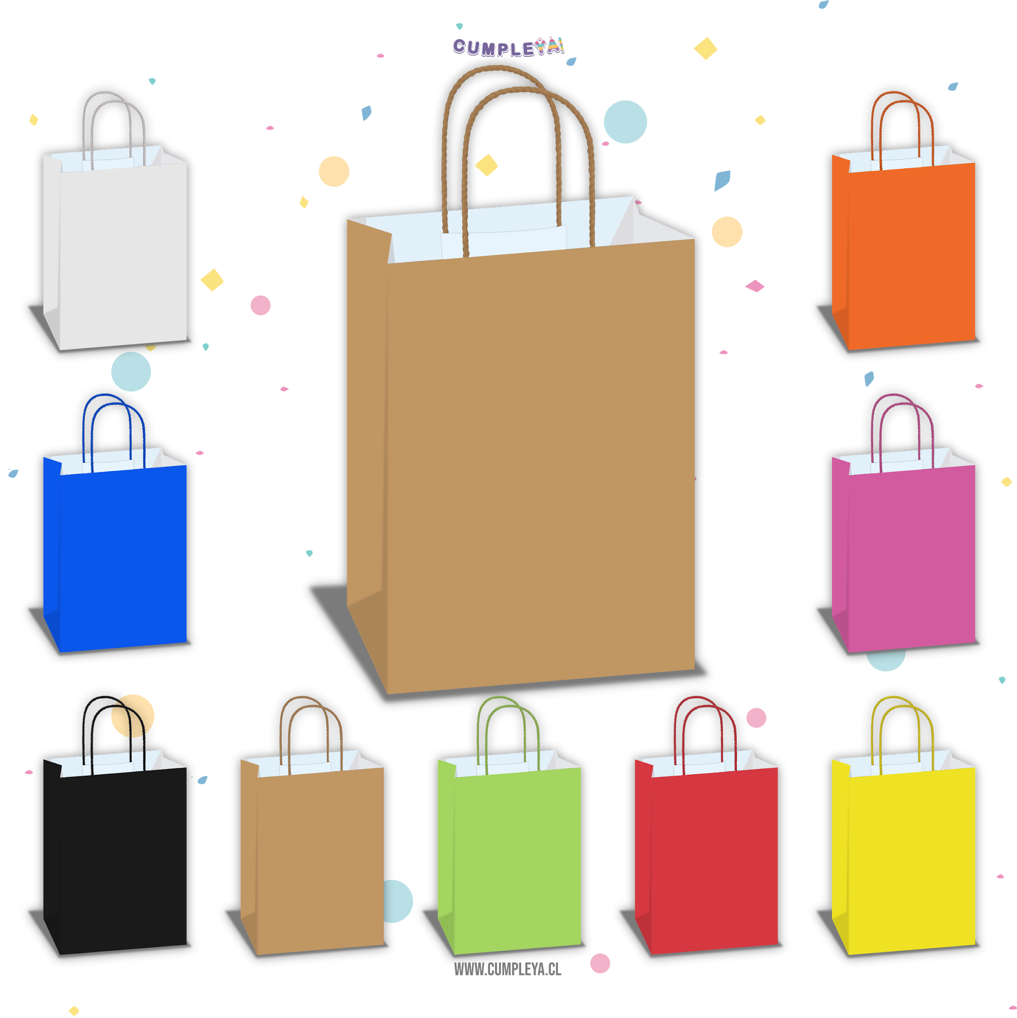 BOLSA KRAFT UNICOLOR 22X27X11CM