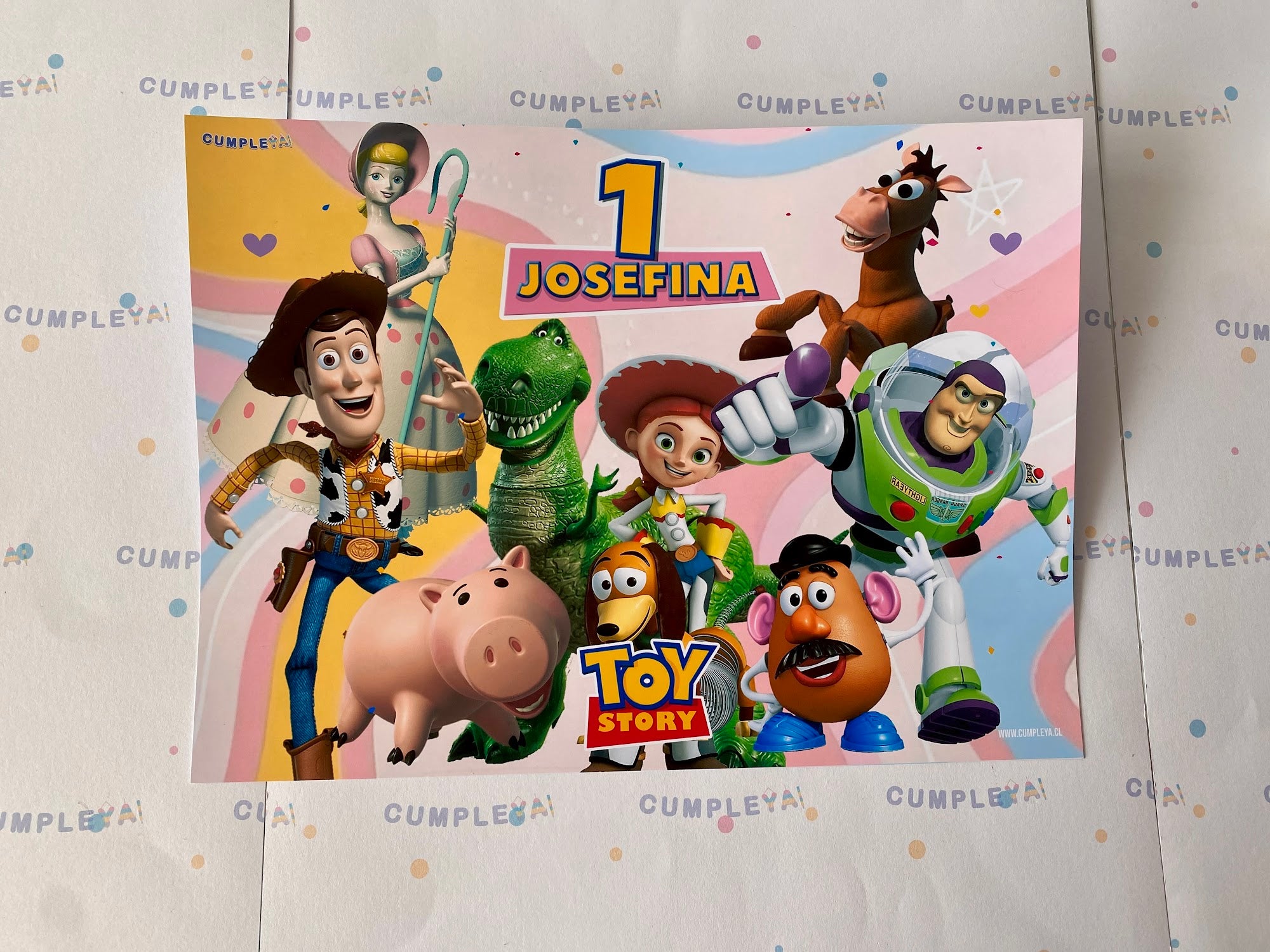 INDIVIDUALES TOYS STORY ROSA PAPEL BRILLANTE 21X30CM