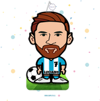 PIÑATA 40 CM MESSI CARICATURA CAMISA ARGENTINA