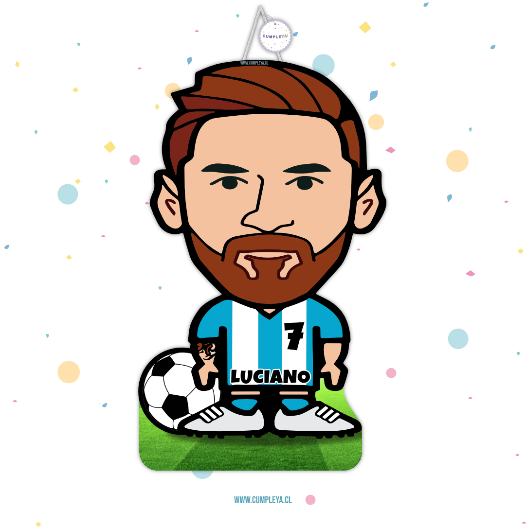 PIÑATA 40 CM MESSI CARICATURA CAMISA ARGENTINA