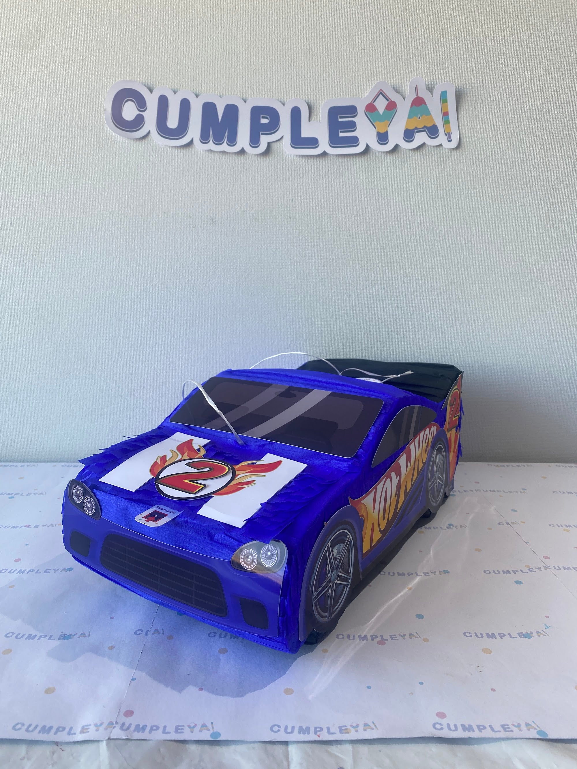 PIÑATA AUTO AZUL 40CM PREMIUM