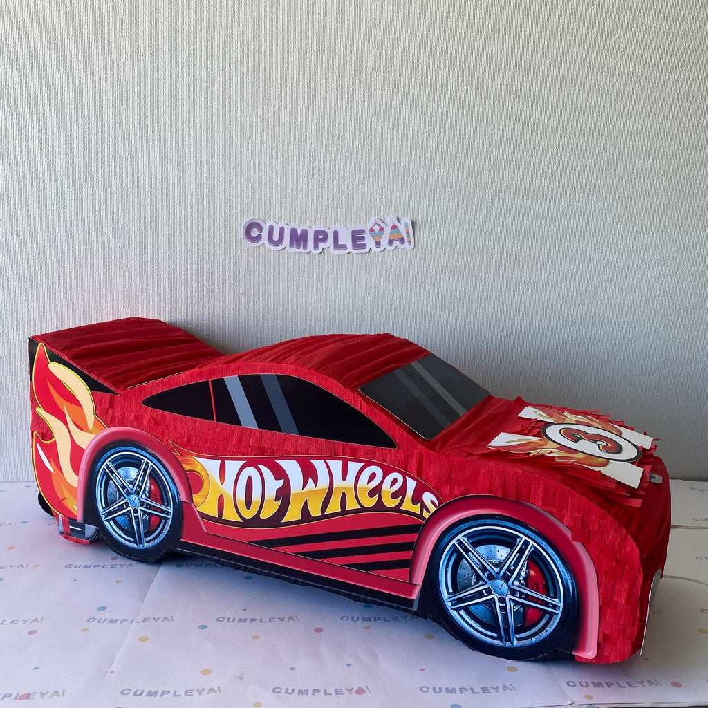 PIÑATA AUTO ROJO HOT WHEELS 60CM PREMIUM