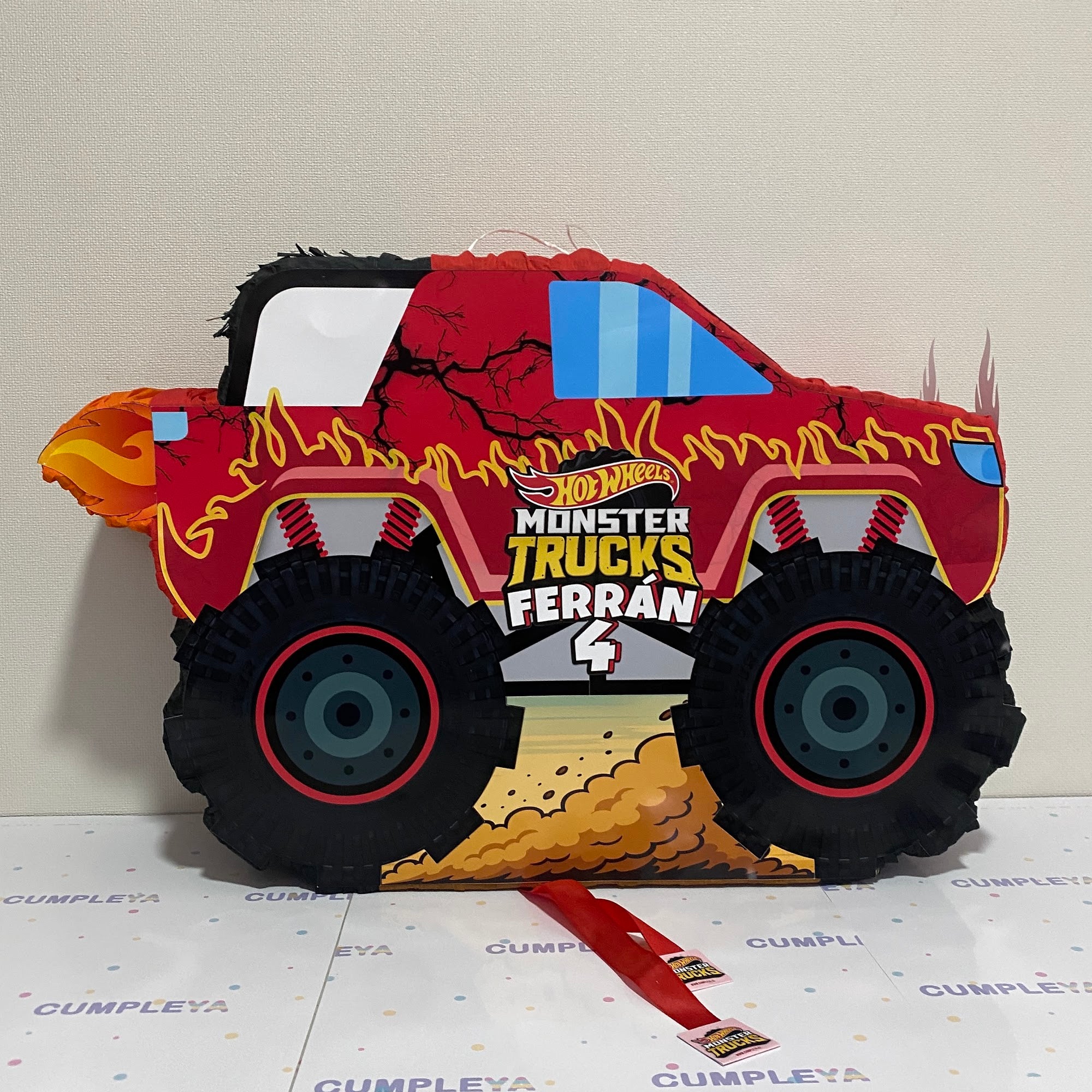 PIÑATA 60 CM MONSTER TRUCK ROJO