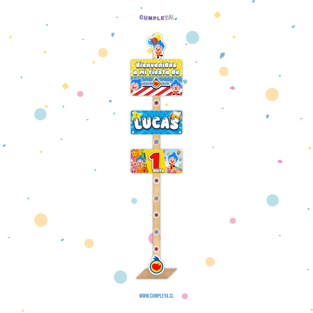 LETRERO PLIM PLIM DE BIENVENIDA 30X140CM TEMÁTICO