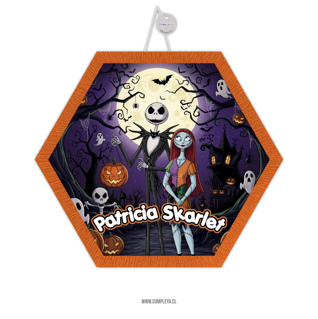 PIÑATA JACK Y SALLY HEXAGONAL EXPRÉS 40CM