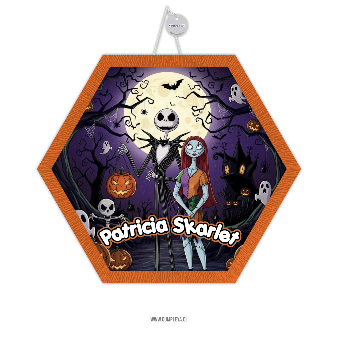 PIÑATA JACK Y SALLY HEXAGONAL EXPRÉS 40CM