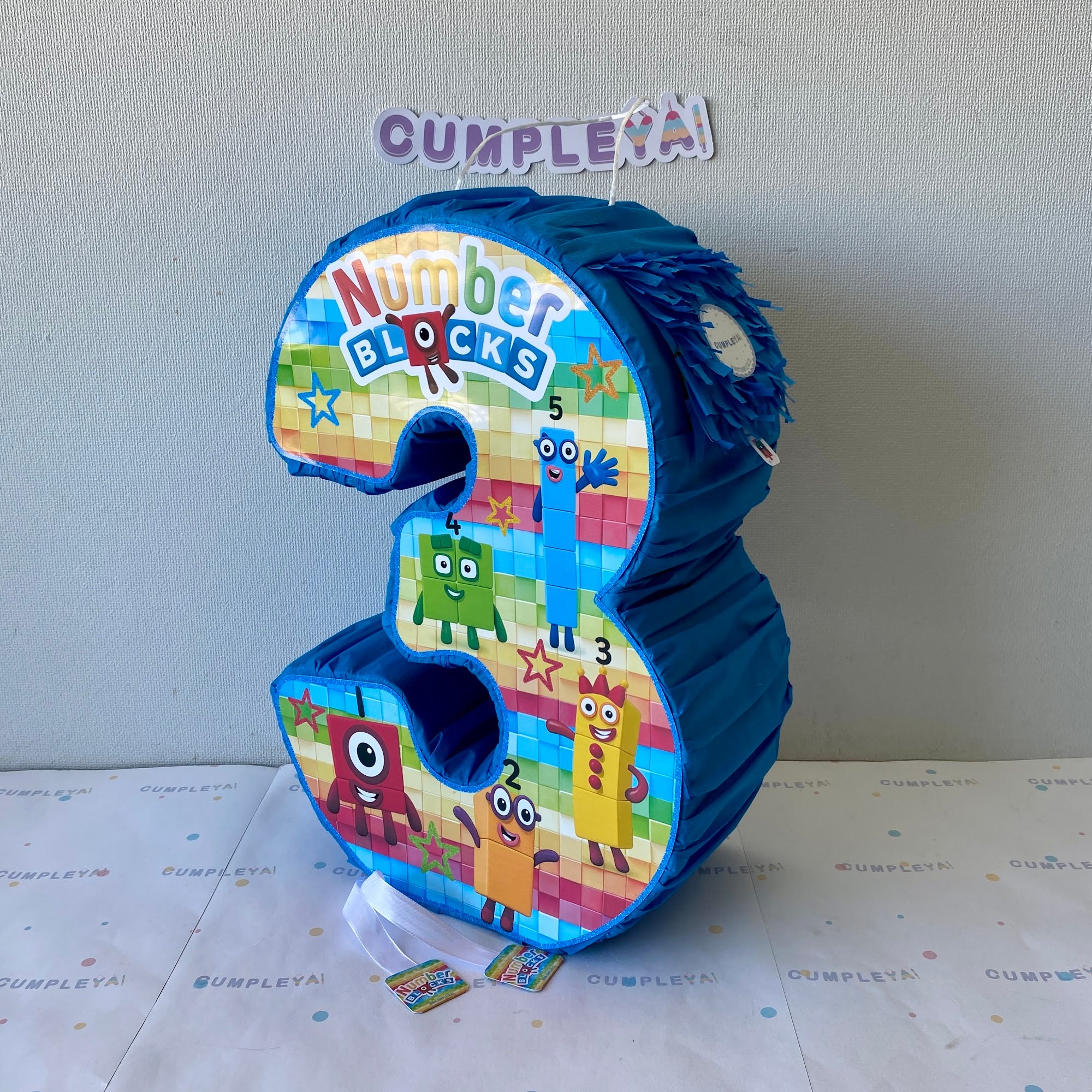 PIÑATA 40 CM NUMERO 3 NUMBERBLOCKS