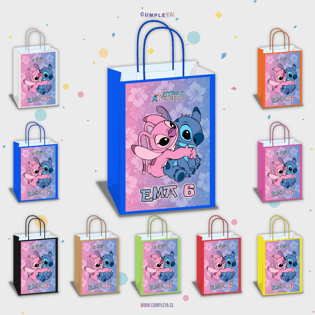 STICKER STITCH Y ANGELA PARA BOLSA SORPRESA 14X20CM