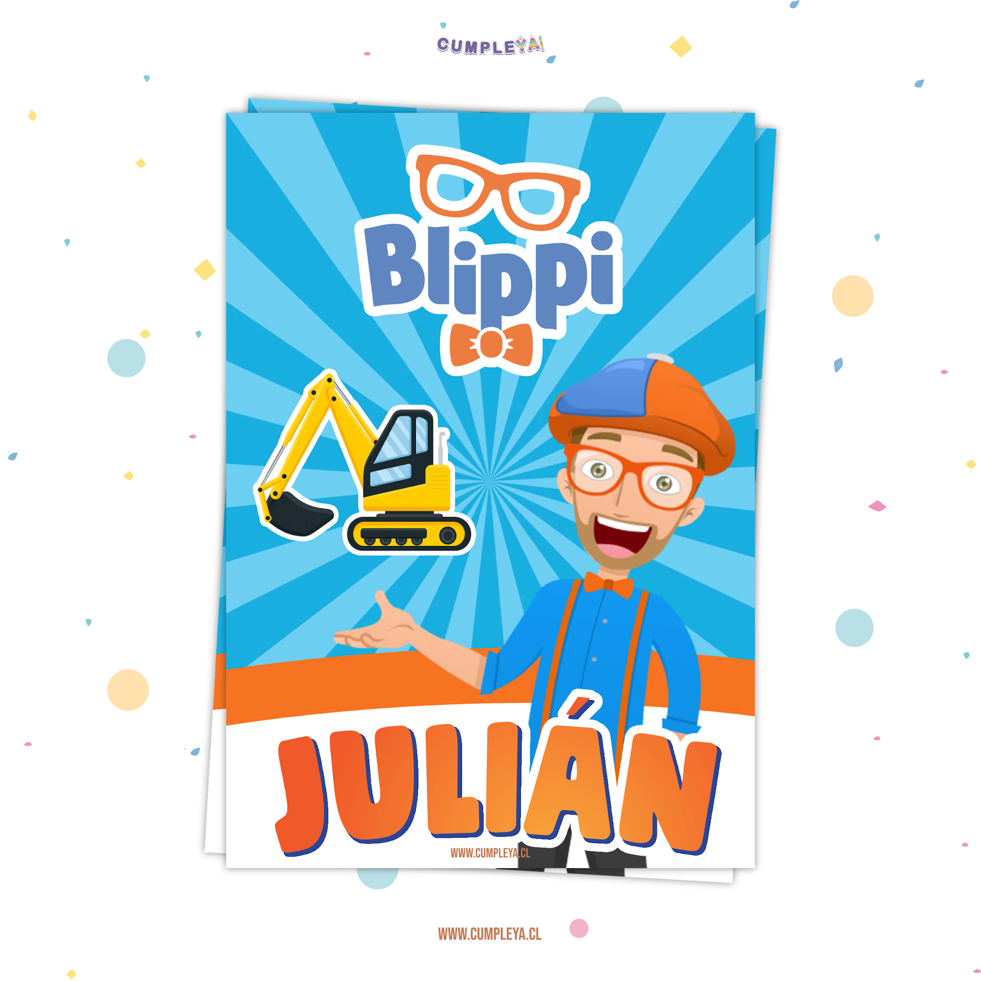 STICKER BLIPPI PARA BOLSA SORPRESA 14X20CM