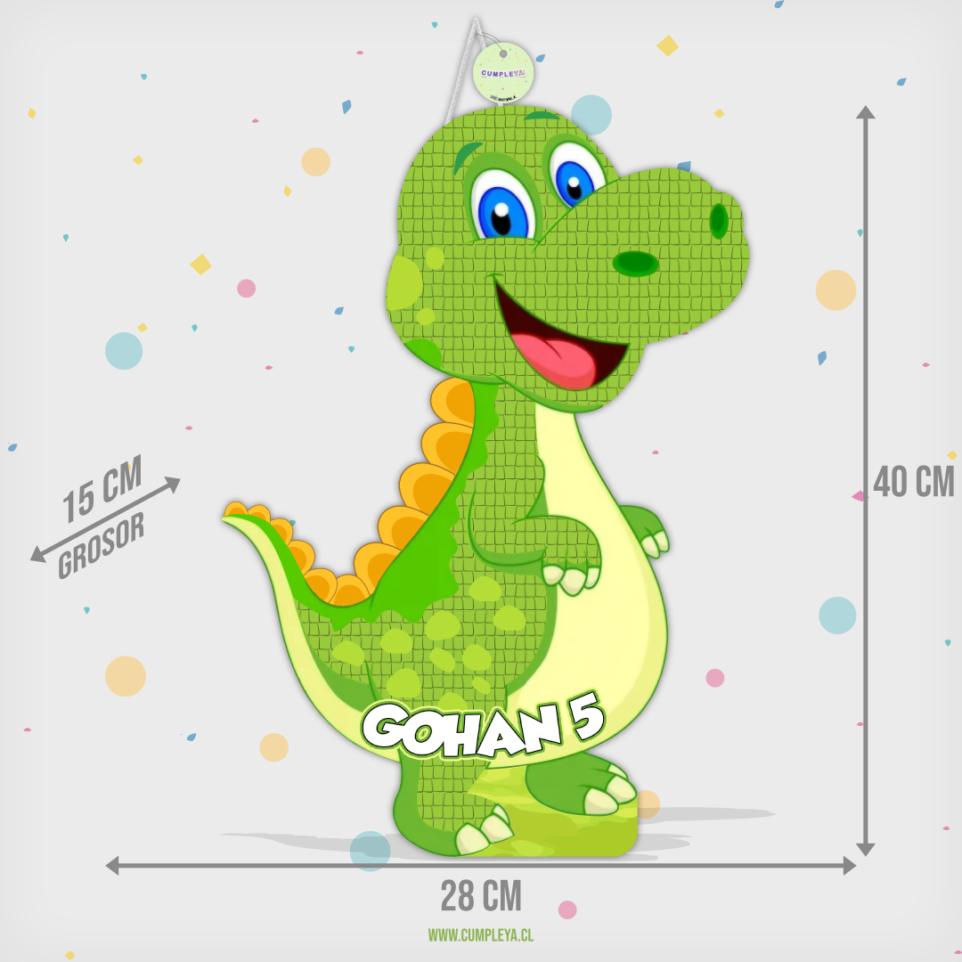 PIÑATA DINOSAURIO VERDE BEBE 40CM PREMIUM