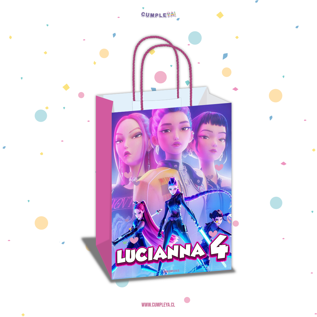 BOLSA SORPRESA GUERRERA K-POP PERSONALIZADO 16X21X8CM
