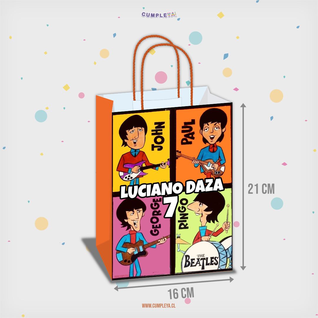 BOLSA SORPRESA 16 × 21 × 8 CM THE BEATLES ANIMADOS
