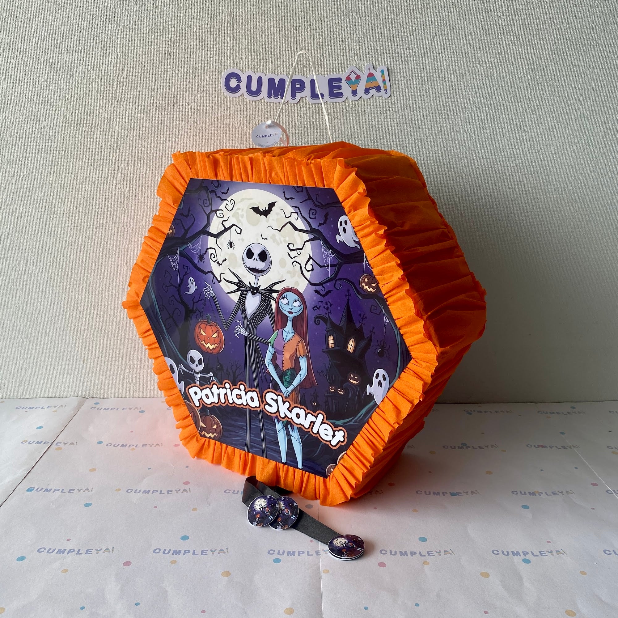 PIÑATA JACK Y SALLY HEXAGONAL EXPRÉS 40CM