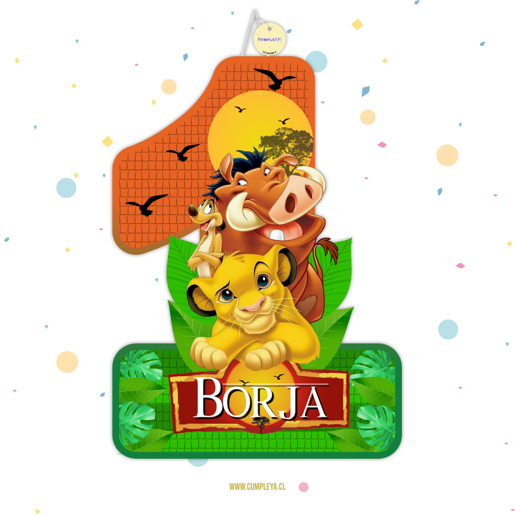 PIÑATA NUMERO UNO REY LEON 60CM PREMIUM