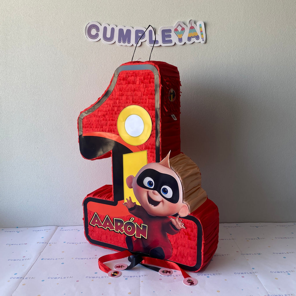 PIÑATA NUMERO 1 JACK DE LOS INCREÍBLES 60CM PREMIUM