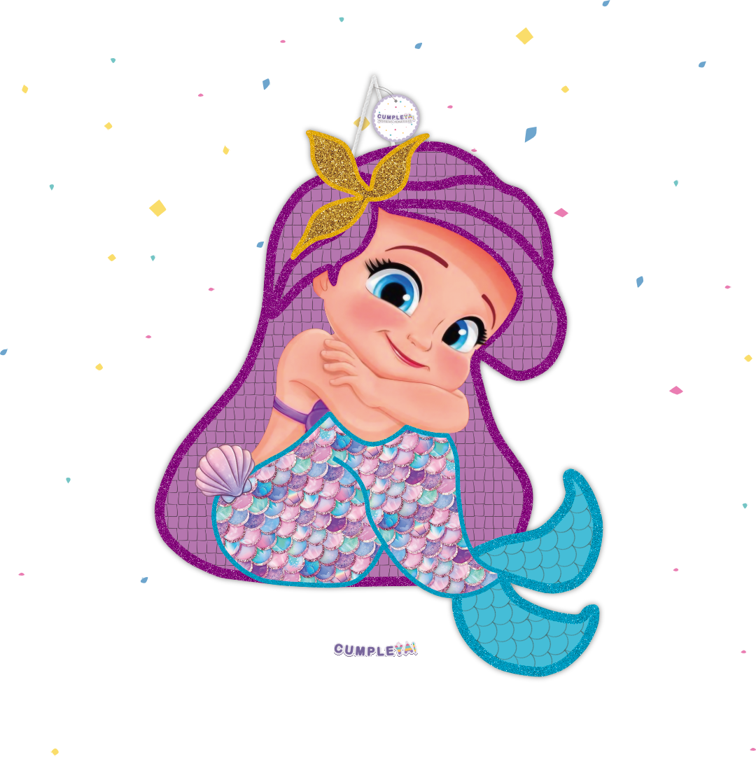 PIÑATA SIRENITA BEBE 60CM PREMIUM