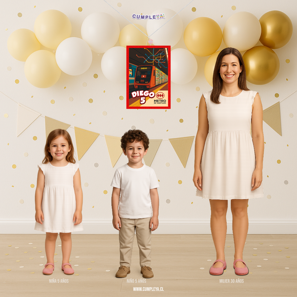 PIÑATA LOGO METRO SANTIAGO RECTANGULAR EXPRÉS 50CM