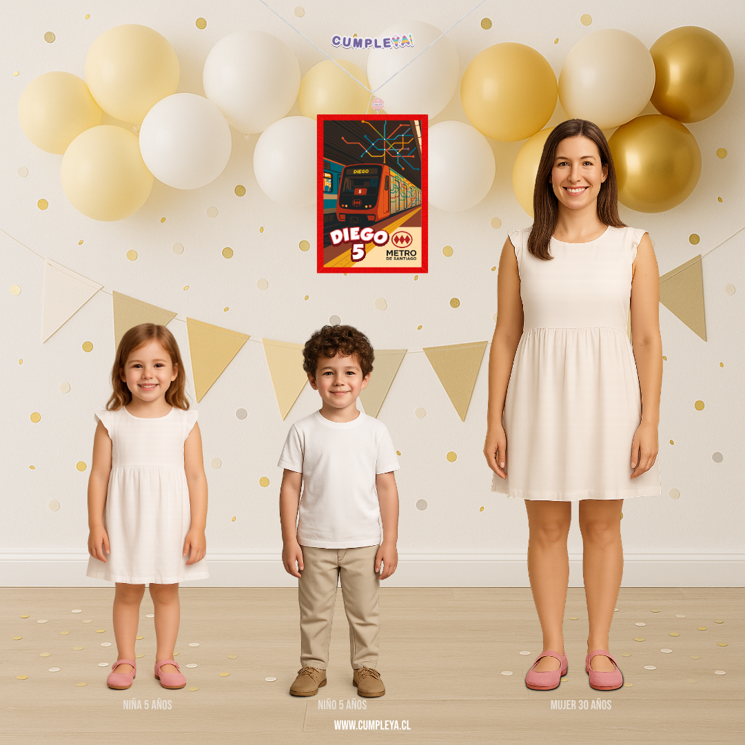 PIÑATA LOGO METRO SANTIAGO RECTANGULAR EXPRÉS 50CM