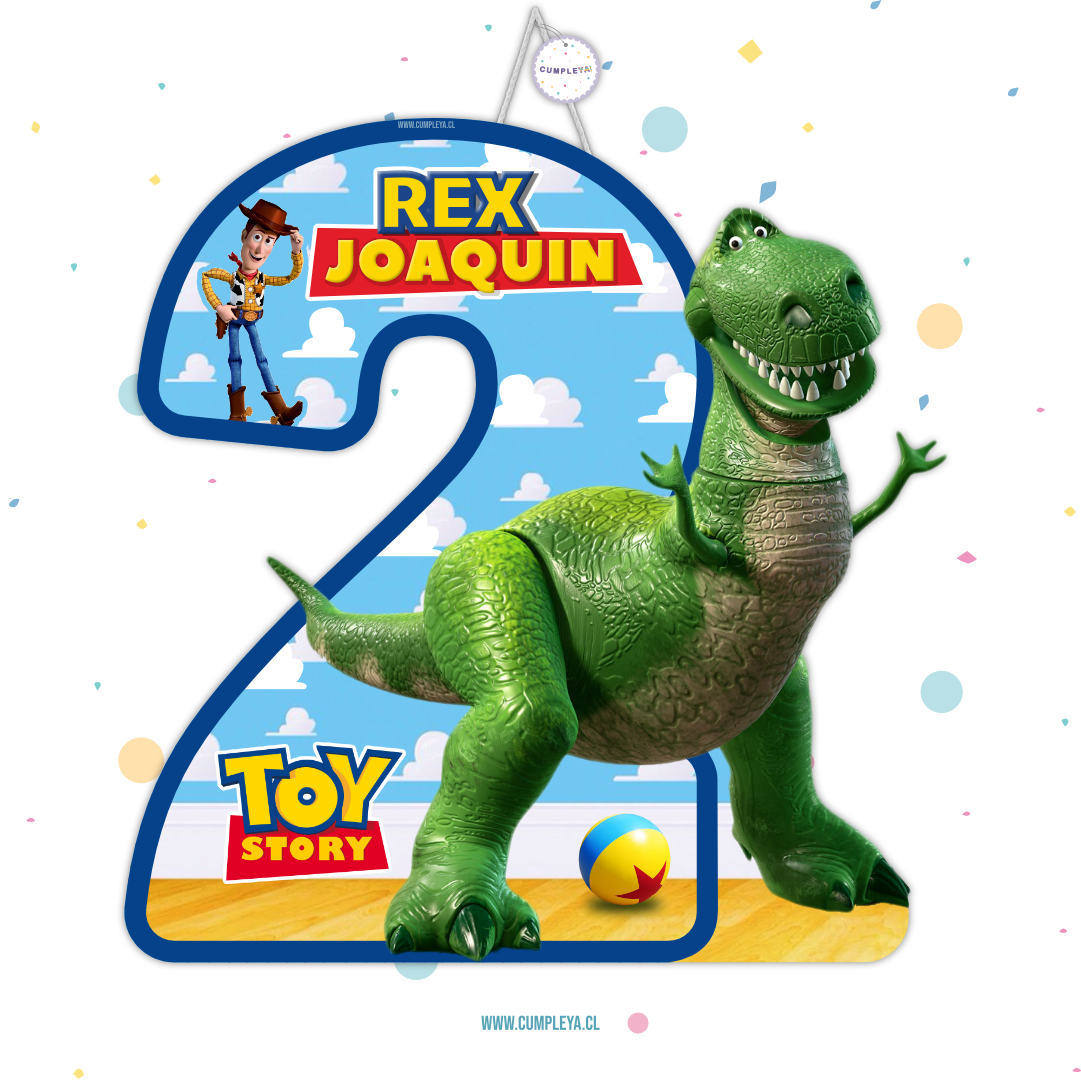 PIÑATA 40 CM NUMERO DOS REX TOY STORY
