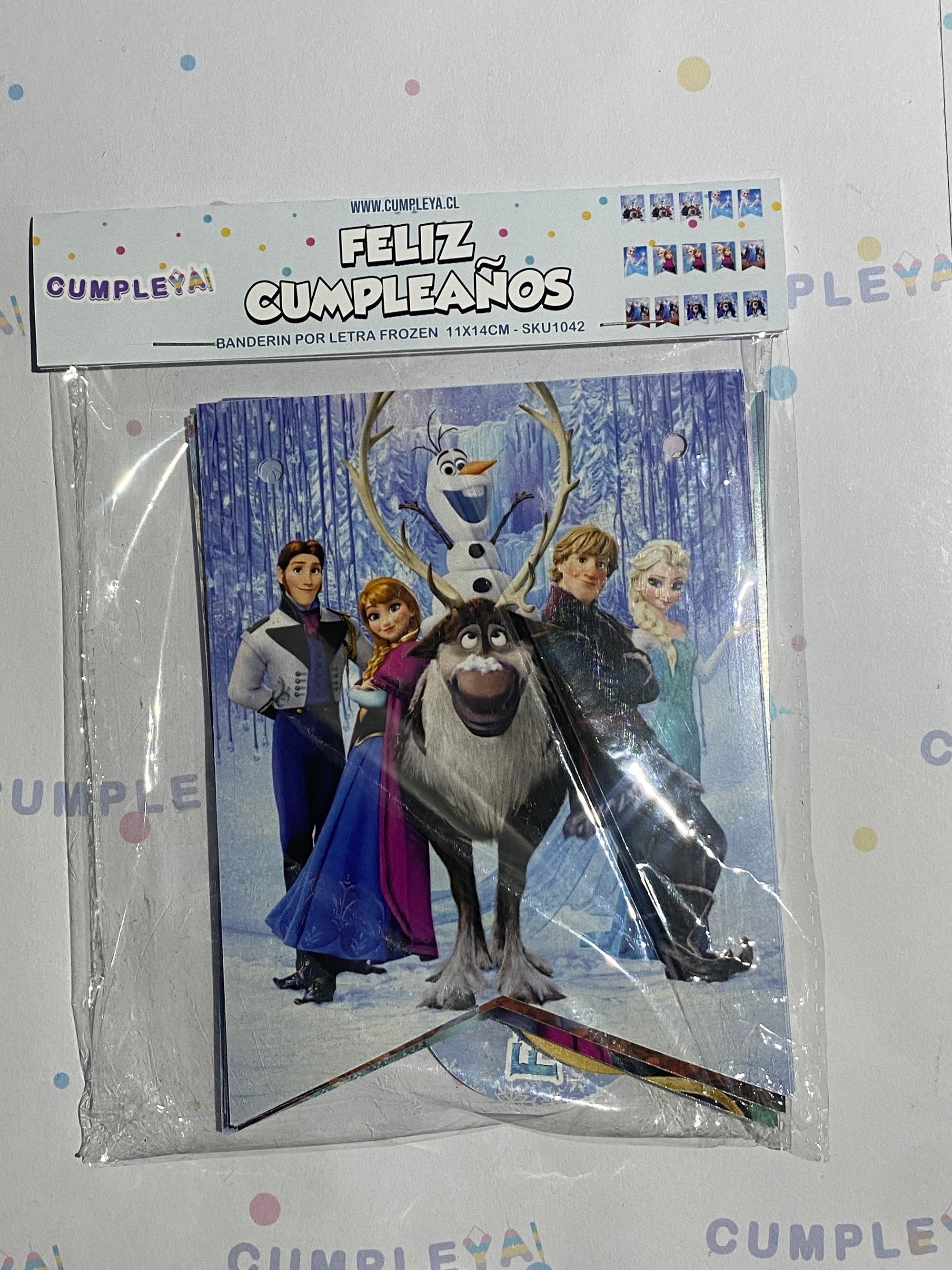 BANDERIN FROZEN POR LETRA 11X14CM