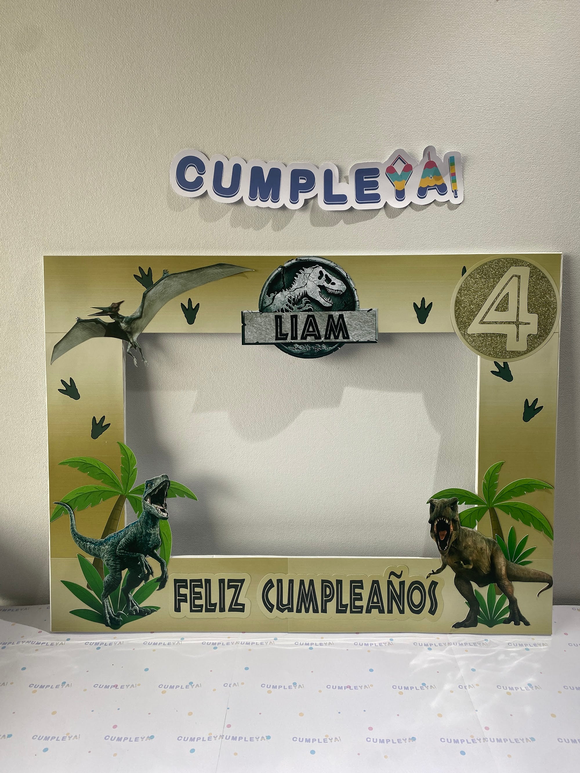 CUADRO SELFIE TINAROSAURIO REX, JURASSIC WORLD 77X55CM