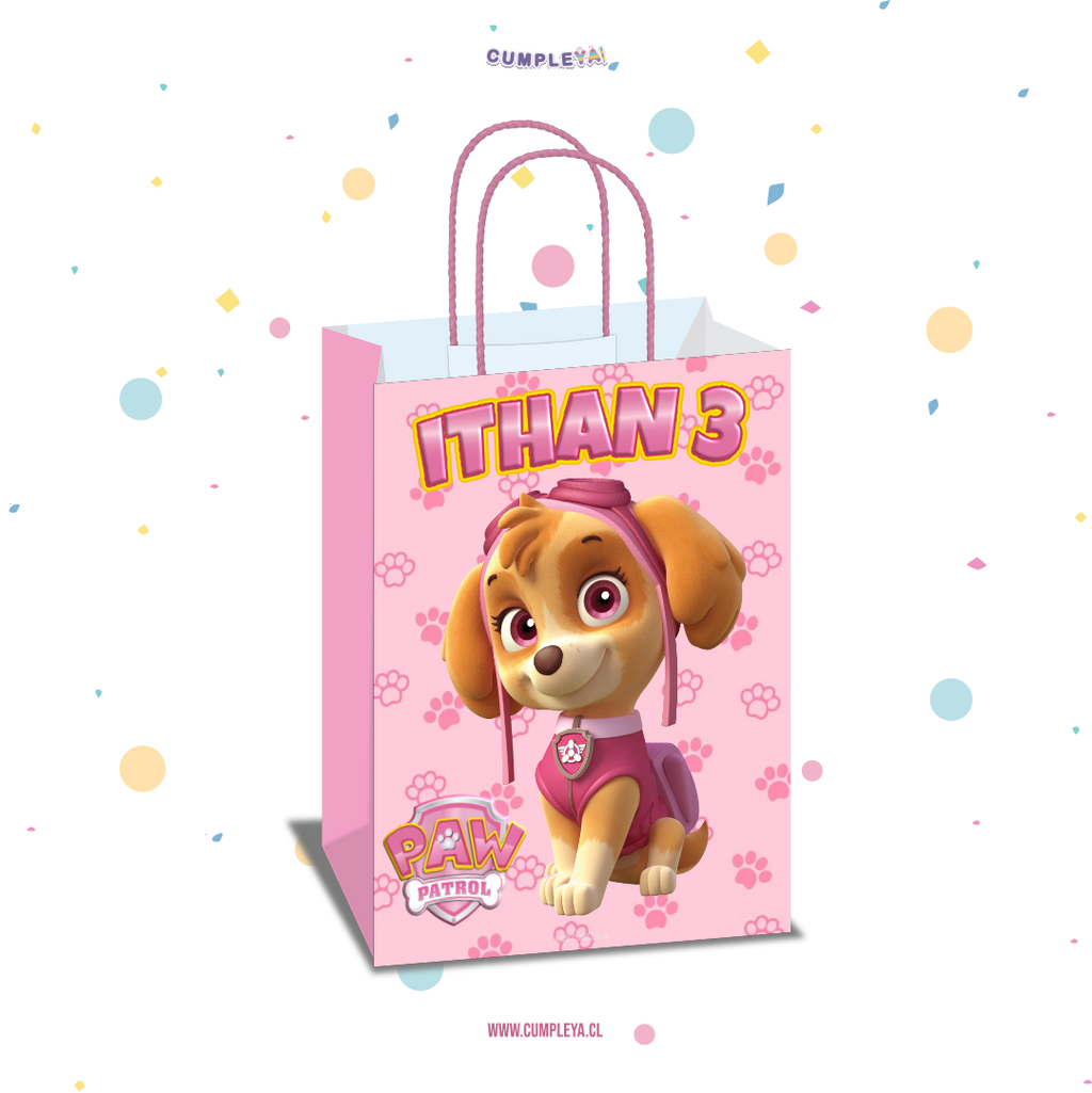 BOLSA SORPRESA SKYE PERSONALIZADA 16X21X8CM