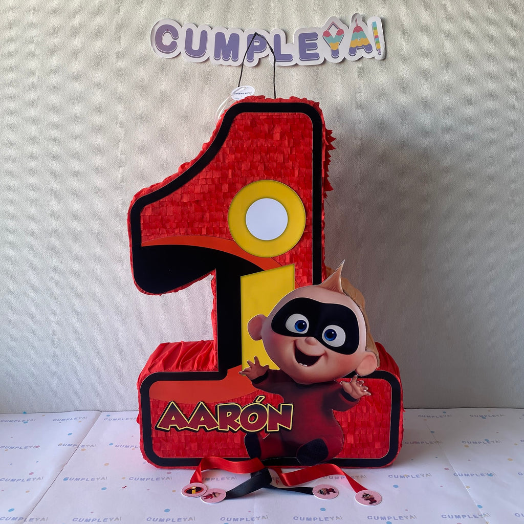PIÑATA NUMERO 1 JACK DE LOS INCREÍBLES 60CM PREMIUM