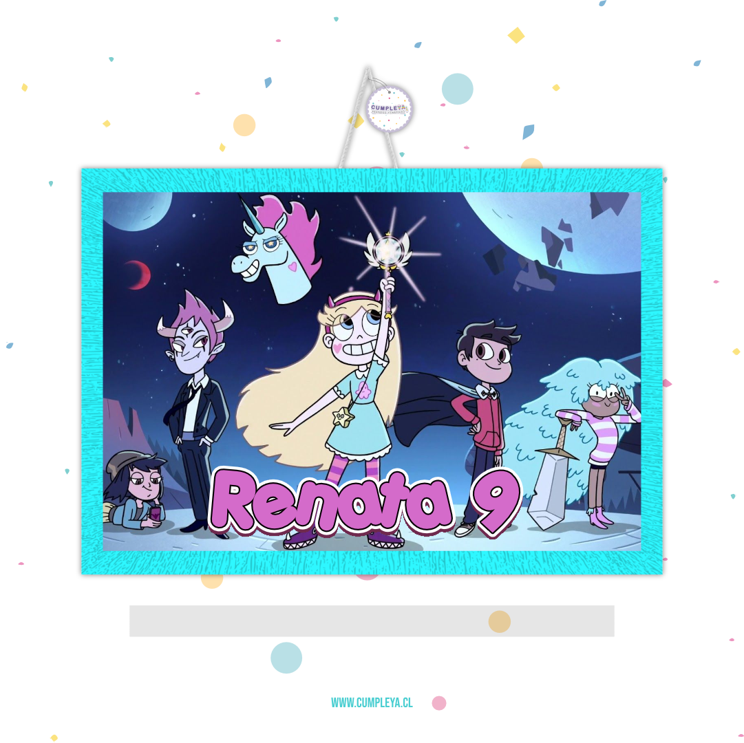 PIÑATA STAR Y LAS FUERZAS DEL MAL RECTANGULAR EXPRÉS 50CM