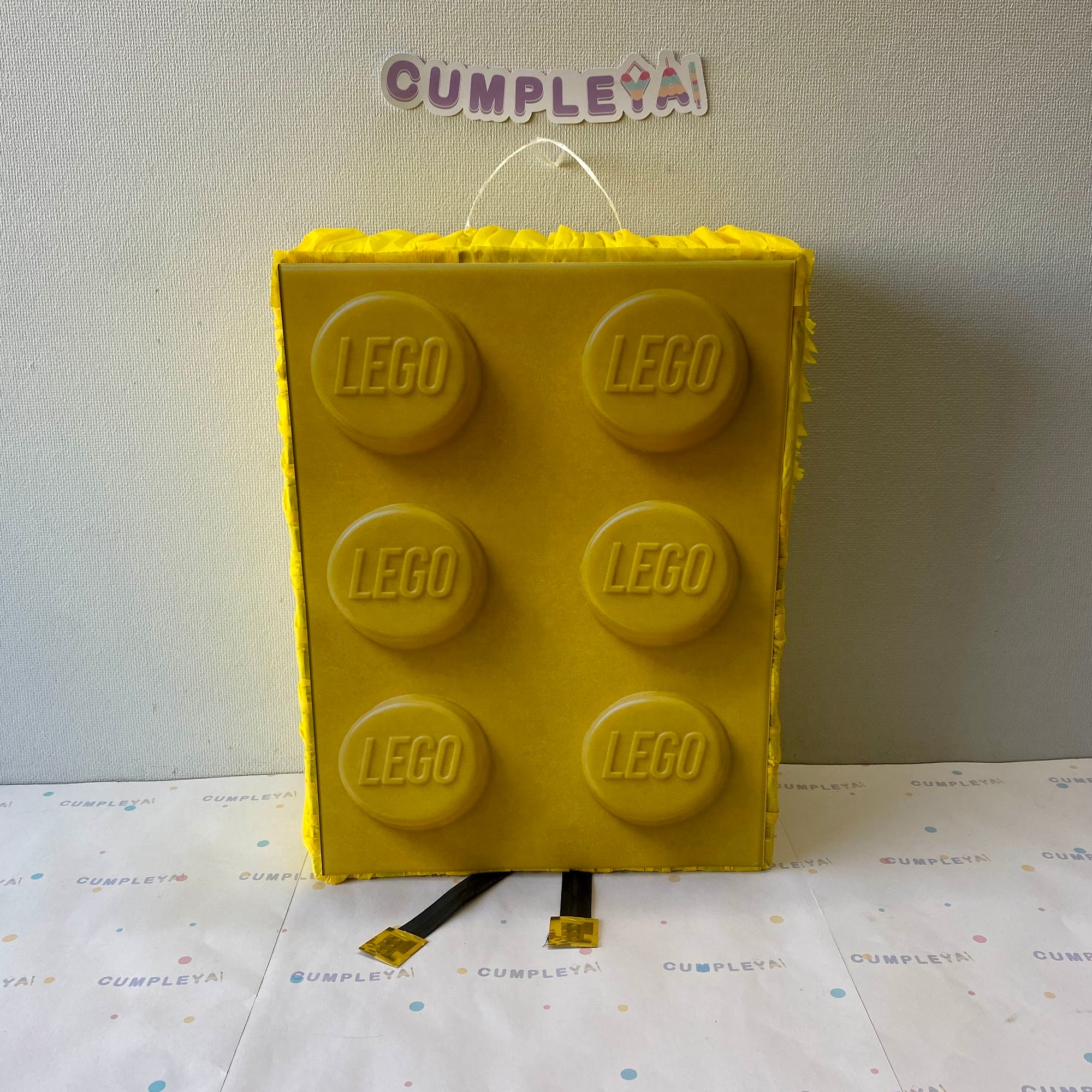 PIÑATA 40 CM PIÑATA BLOQUE LEGO AMARILLO