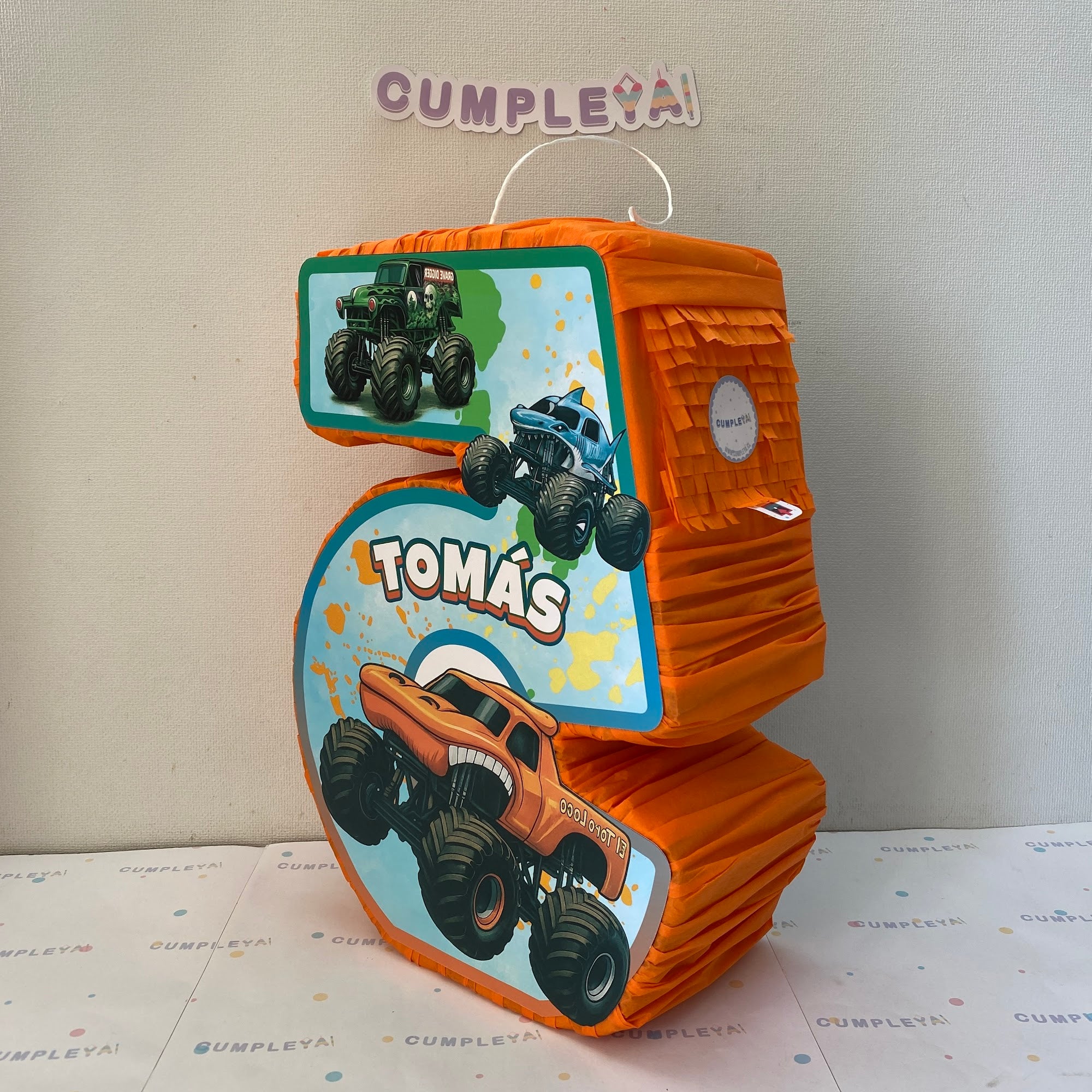 PIÑATA 40 CM MONSTER JAM NUMERO 5