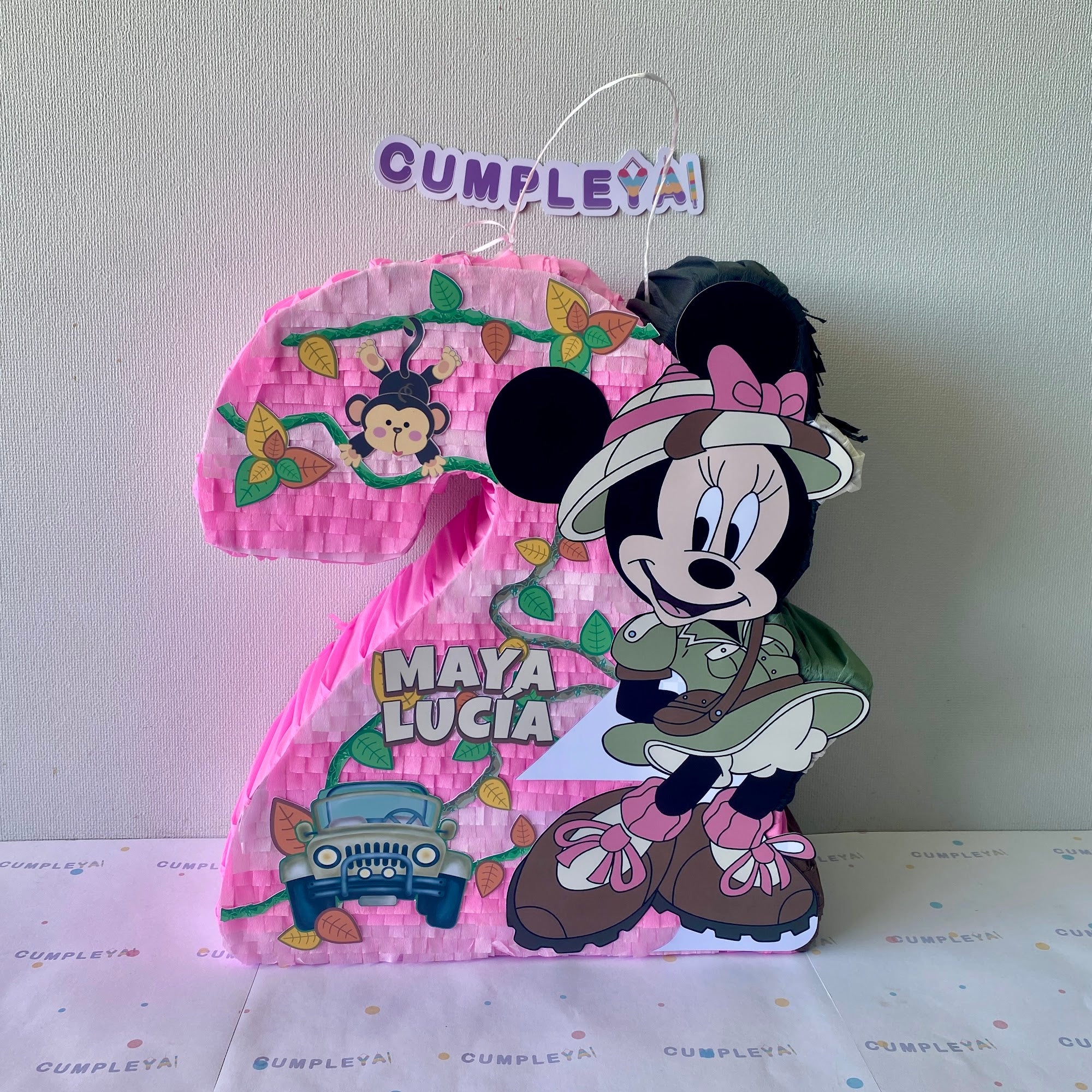 PIÑATA NUMERO DOS MINNIE SAFARI 40CM