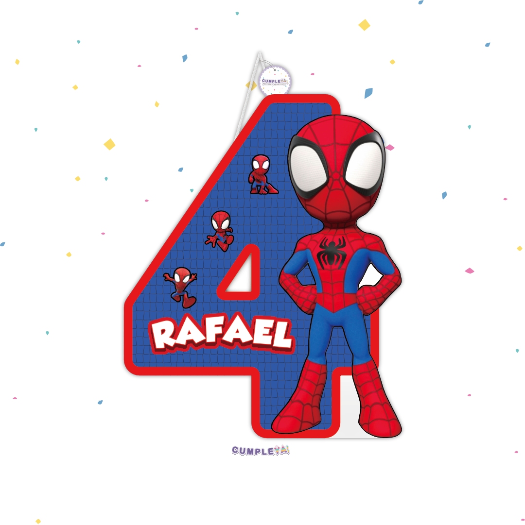 PIÑATA SPIDEY NUMERO 4 60CM PREMIUM