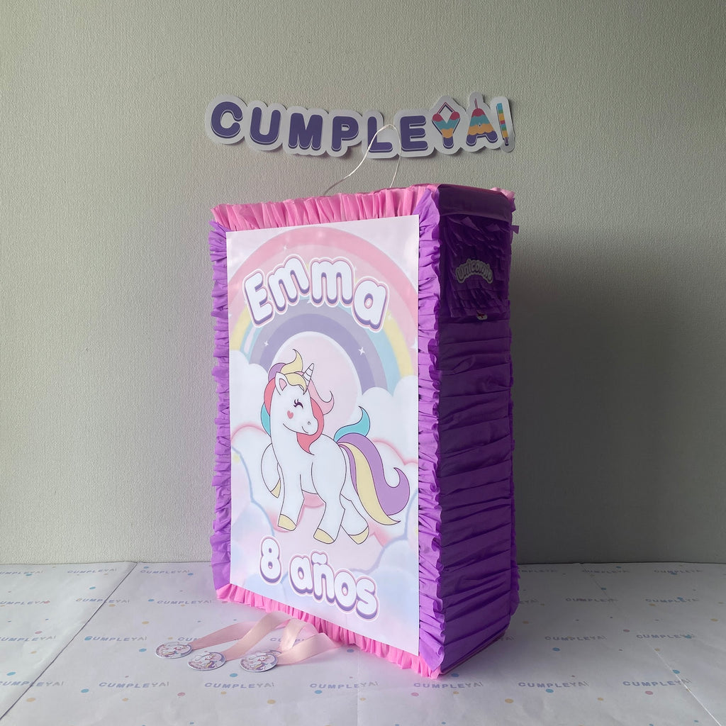 PIÑATA UNICORNIO RECTANGULAR EXPRÉS 50CM