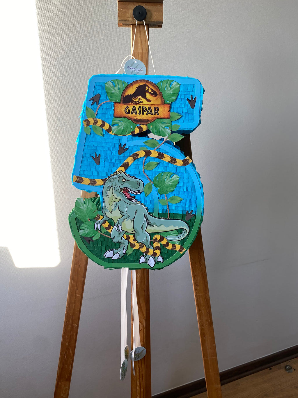 PIÑATA NUMERO 5 TIRANOSAURIO REX 40CM PREMIUM