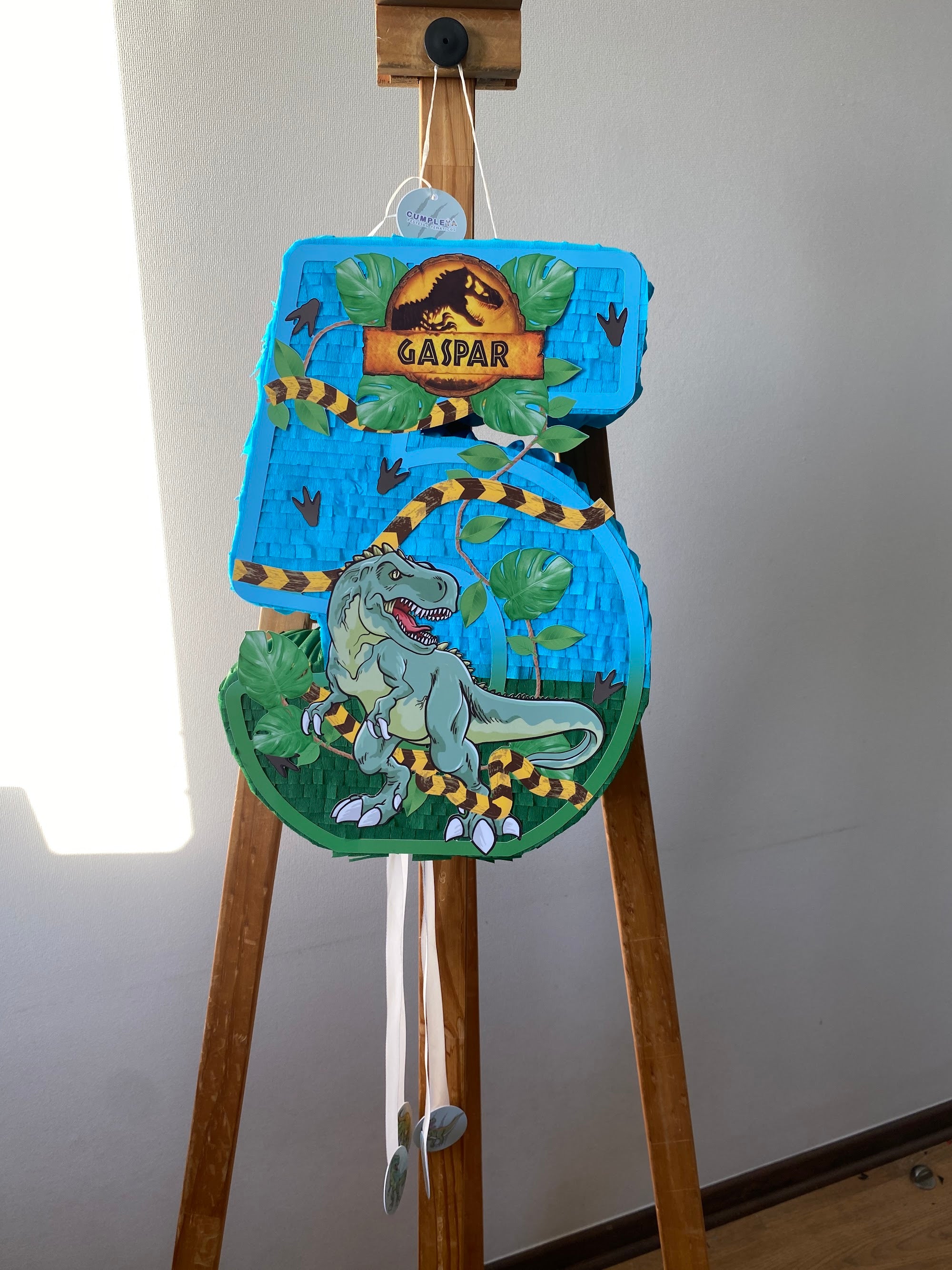 PIÑATA NUMERO 5 TIRANOSAURIO REX 40CM PREMIUM